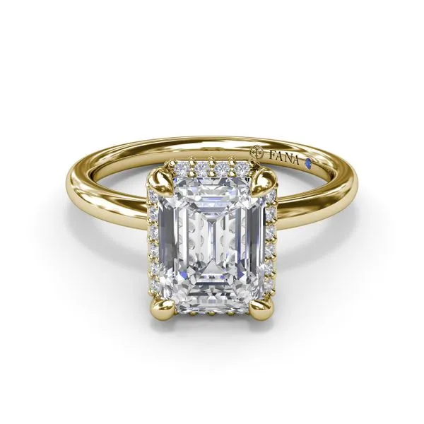 Emerald Cut Halo Diamond Engagement Ring Image 3 The Diamond Center Claremont, CA
