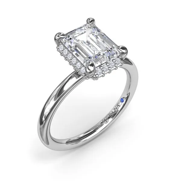 Emerald Cut Halo Diamond Engagement Ring Molinelli's Jewelers Pocatello, ID