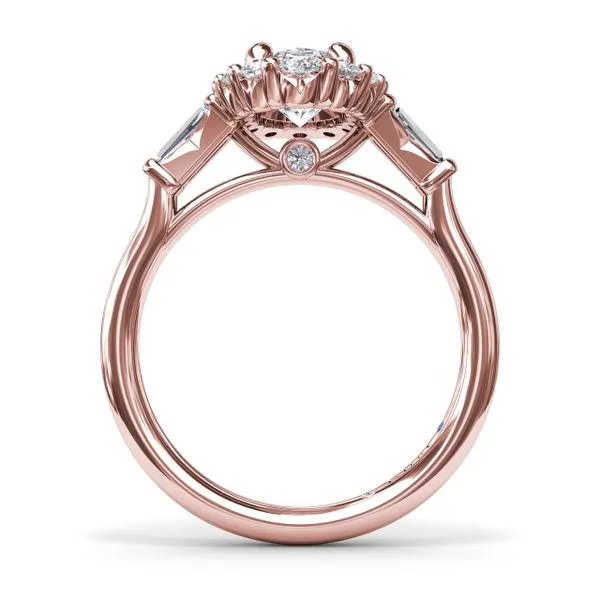 Diamond Baguette Halo Engagement Ring Image 2 Quenan's Fine Jewelers Georgetown, TX