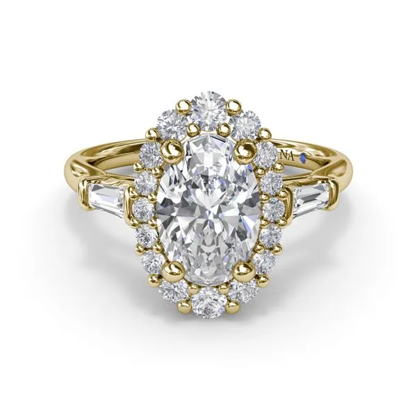 Diamond Baguette Halo Engagement Ring Image 3 Molinelli's Jewelers Pocatello, ID