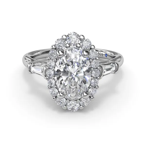 Diamond Baguette Halo Engagement Ring Image 3 Molinelli's Jewelers Pocatello, ID