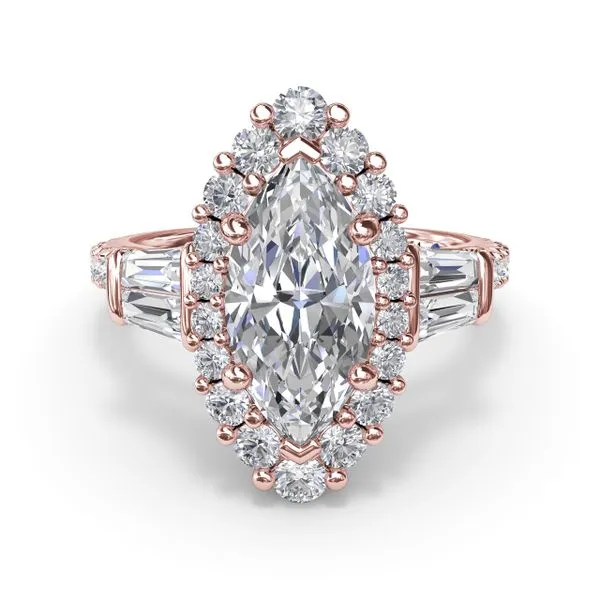 Marquise Baguette Diamond Engagement Ring Image 3 Quest Fine Jewelers Fairfax, VA