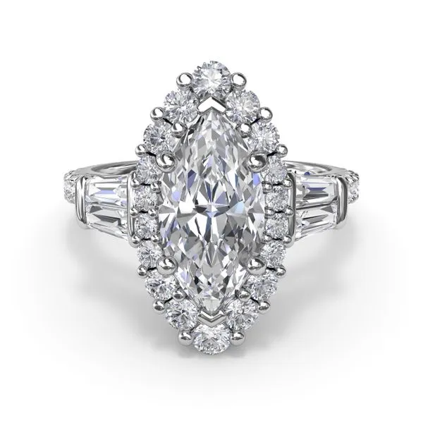 Marquise Baguette Diamond Engagement Ring Image 3 Quest Fine Jewelers Fairfax, VA