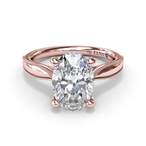 Tapered Milgrain Diamond Engagement Ring Image 3 The Diamond Center Claremont, CA