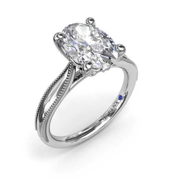 Tapered Milgrain Diamond Engagement Ring Moore Jewelers Laredo, TX