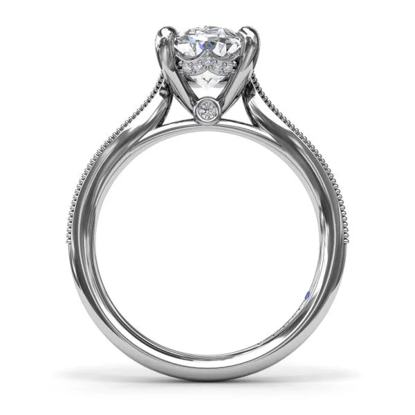Tapered Milgrain Diamond Engagement Ring Image 2 Moore Jewelers Laredo, TX