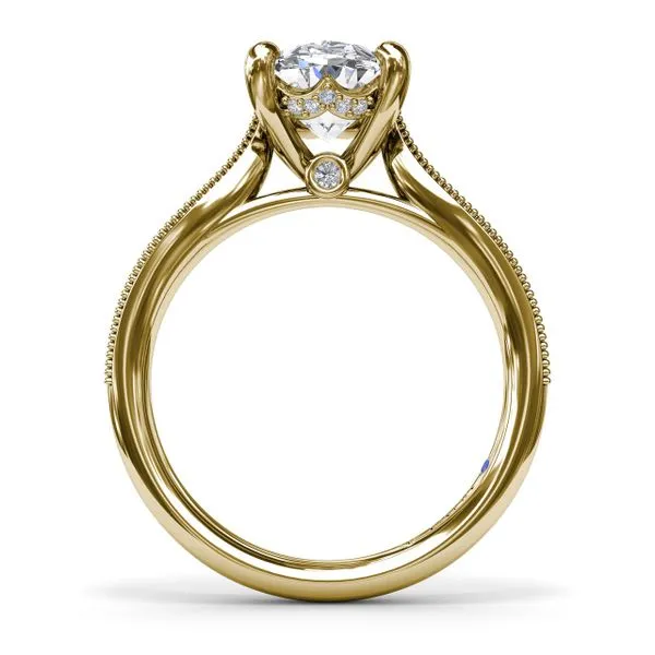 Tapered Milgrain Diamond Engagement Ring Image 2 Moore Jewelers Laredo, TX