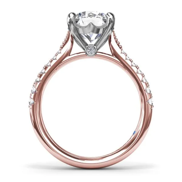 Thin Milgrain Graduated Diamond Engagement Ring Image 2 Molinelli's Jewelers Pocatello, ID