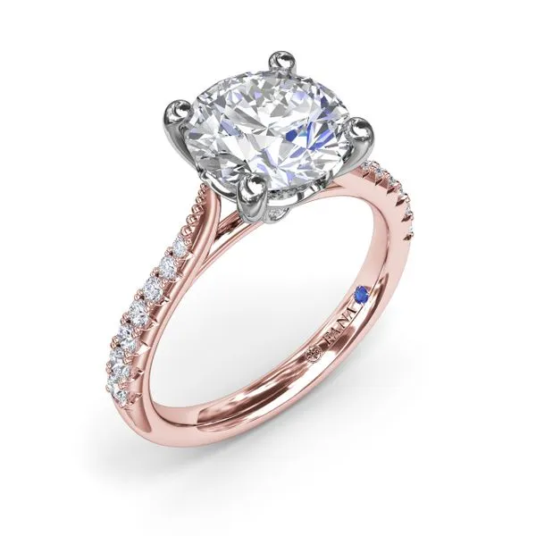 Thin Milgrain Graduated Diamond Engagement Ring Moore Jewelers Laredo, TX