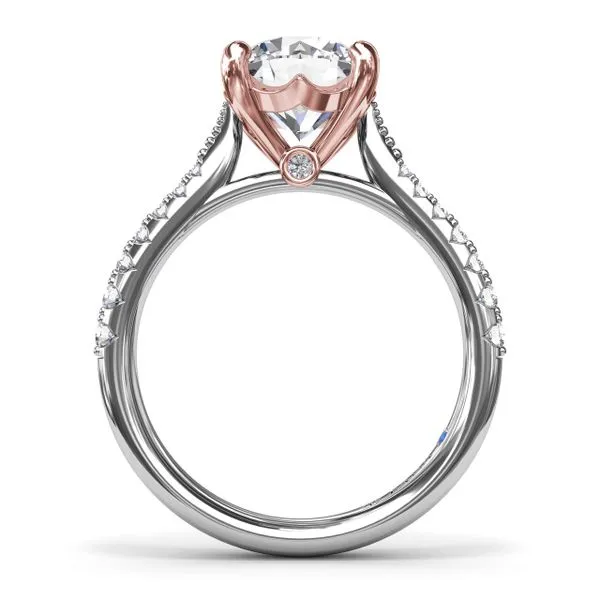 Thin Milgrain Graduated Diamond Engagement Ring Image 2 The Diamond Center Claremont, CA