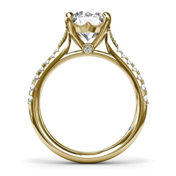 Thin Milgrain Graduated Diamond Engagement Ring Image 2 Moore Jewelers Laredo, TX
