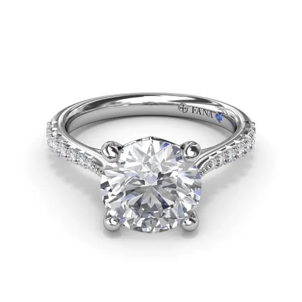 Thin Milgrain Graduated Diamond Engagement Ring Image 3 The Diamond Center Claremont, CA