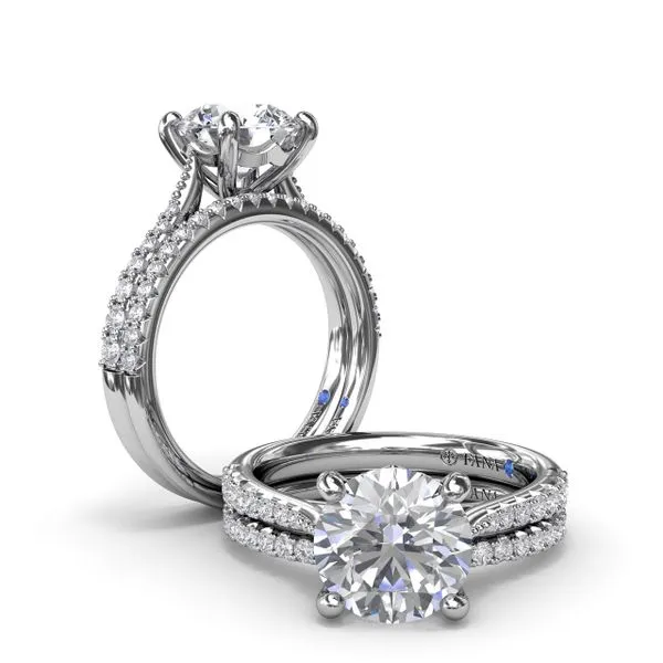 Thin Milgrain Graduated Diamond Engagement Ring Image 4 The Diamond Center Claremont, CA