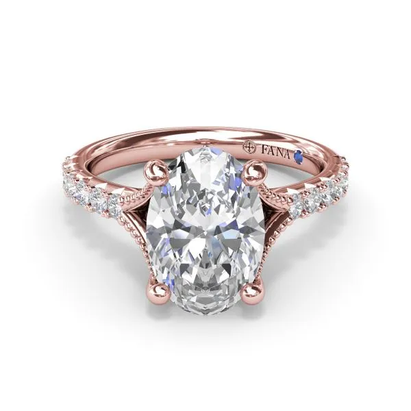Oval Diamond Engagement Ring with Split Shank Image 3 Jim's Jewelers Tyler, TX