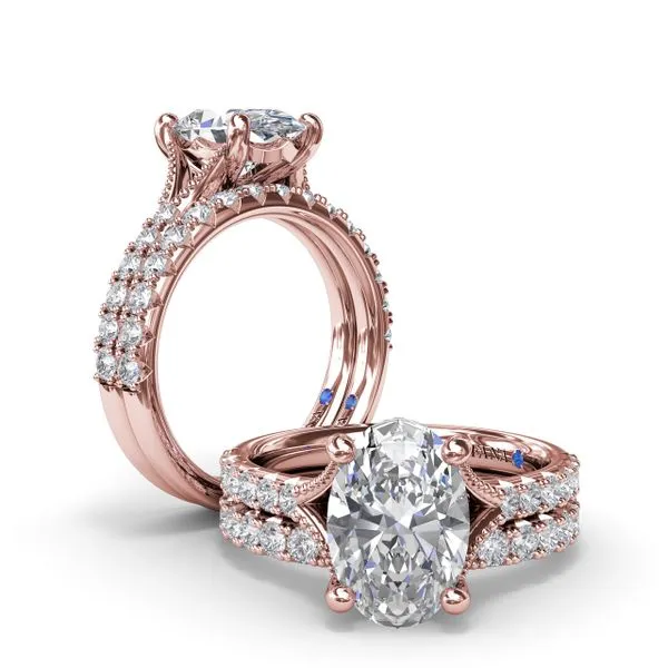 Oval Diamond Engagement Ring with Split Shank Image 4 Jim's Jewelers Tyler, TX