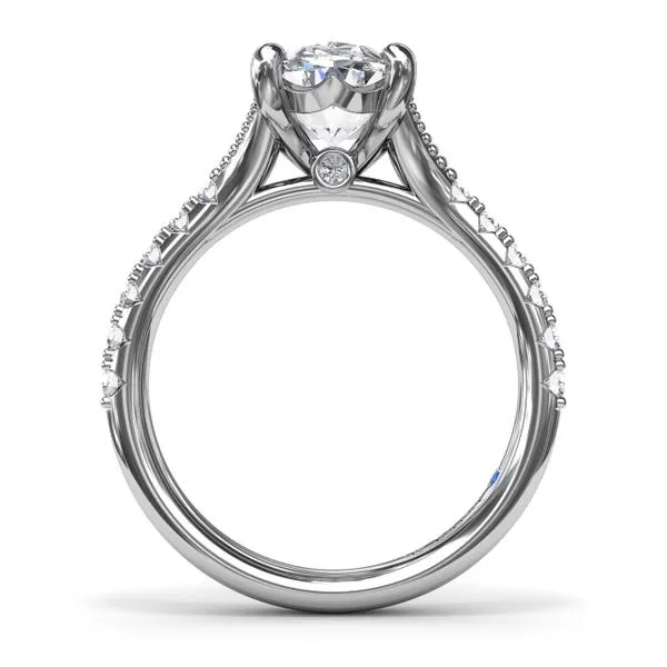 Oval Diamond Engagement Ring with Split Shank Image 2 Steve Lennon & Co Jewelers  New Hartford, NY