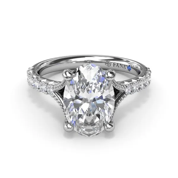 Oval Diamond Engagement Ring with Split Shank Image 3 Steve Lennon & Co Jewelers  New Hartford, NY