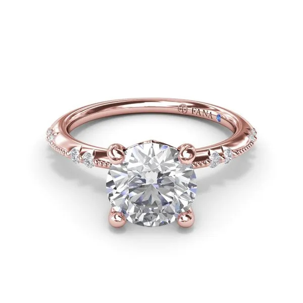 Milgrain Knife-Edge Round Diamond Engagement Ring Image 3 Moore Jewelers Laredo, TX