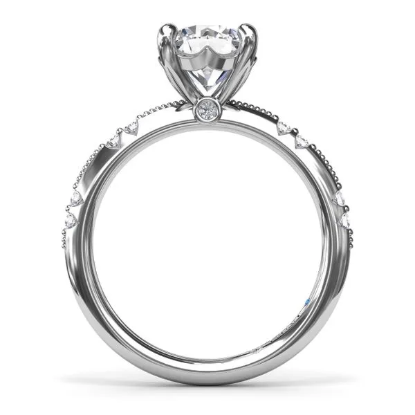 Milgrain Knife-Edge Round Diamond Engagement Ring Image 2 The Diamond Center Claremont, CA