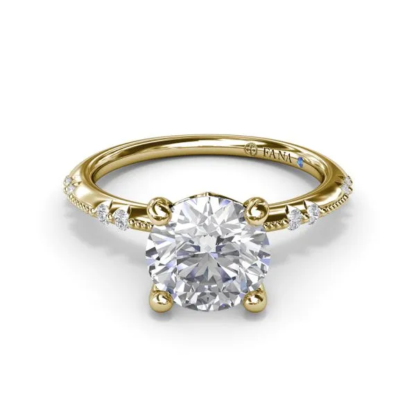 Milgrain Knife-Edge Round Diamond Engagement Ring Image 3 The Diamond Center Claremont, CA