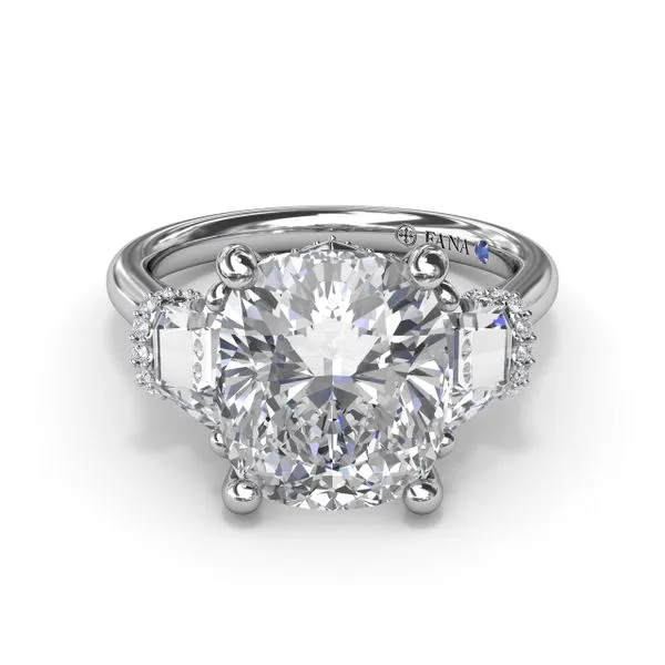 Three Stone Trapezoid Diamond Engagement Ring Image 3 The Diamond Center Claremont, CA