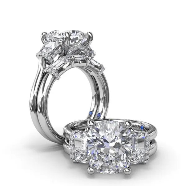 Three Stone Trapezoid Diamond Engagement Ring Image 4 The Diamond Center Claremont, CA