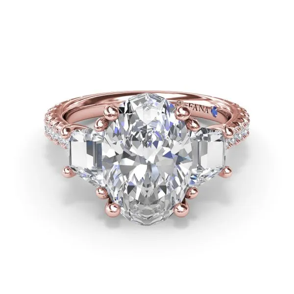 Bold Three Stone Oval Diamond Engagement Ring Image 3 The Diamond Center Claremont, CA