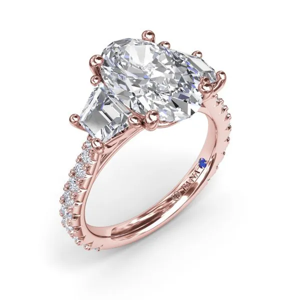 Bold Three Stone Oval Diamond Engagement Ring The Diamond Center Claremont, CA