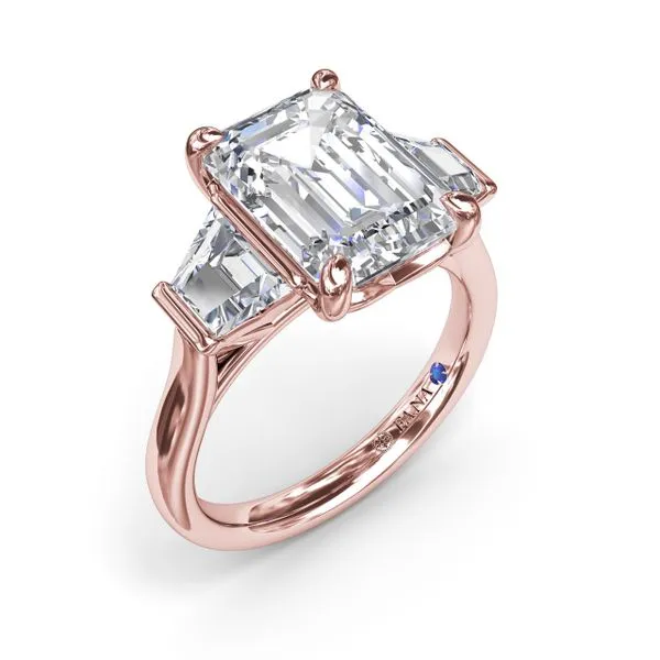 Three Stone Trapezoid Diamond Engagement Ring The Diamond Center Claremont, CA