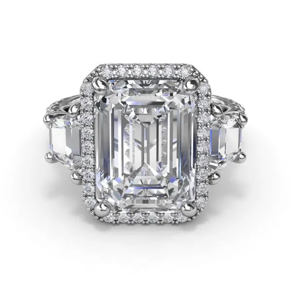 Three Stone Trapezoid Diamond Engagement Ring Image 3 Quenan's Fine Jewelers Georgetown, TX