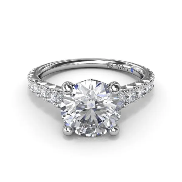 Round Diamond Engagement Ring with Graduated Shank Image 3 Quenan's Fine Jewelers Georgetown, TX