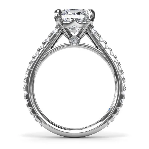 Radiant Diamond Engagement Ring with Graduated Shank Image 2 Steve Lennon & Co Jewelers  New Hartford, NY