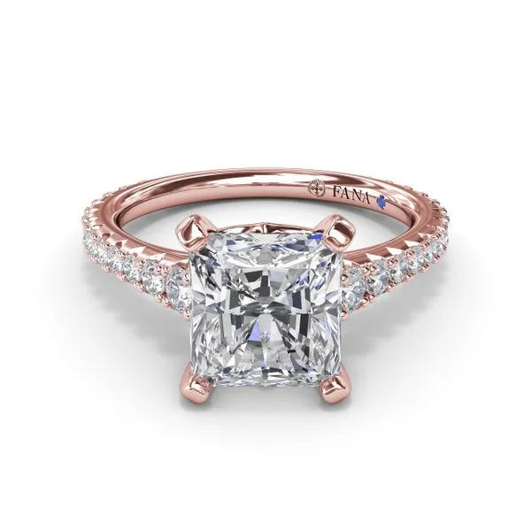 Radiant Diamond Engagement Ring with Graduated Shank Image 3 Moore Jewelers Laredo, TX