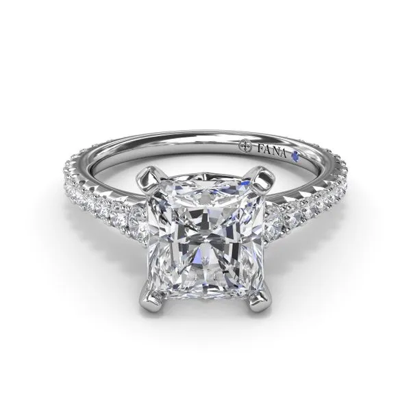 Radiant Diamond Engagement Ring with Graduated Shank Image 3 Jim's Jewelers Tyler, TX