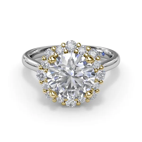 Graduated Halo Diamond Engagement Ring Image 3 Quest Fine Jewelers Fairfax, VA