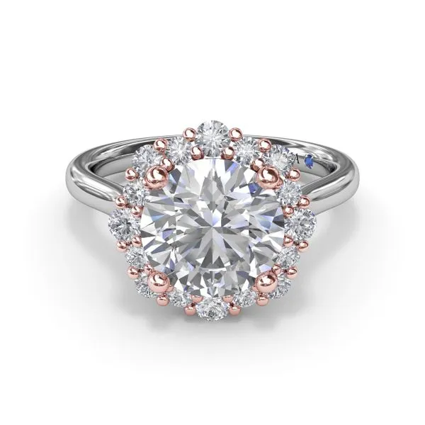 Graduated Halo Diamond Engagement Ring Image 3 The Diamond Center Claremont, CA