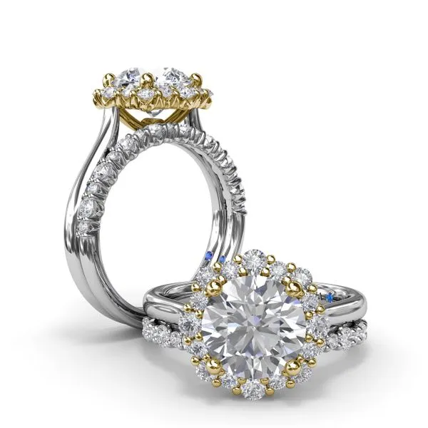 Graduated Halo Diamond Engagement Ring Image 4 Jim's Jewelers Tyler, TX