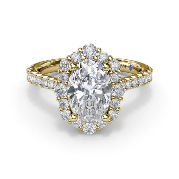 Oval Diamond Graduated Halo Engagement Ring Image 3 Stuart Benjamin & Co. Jewelry Designs San Diego, CA