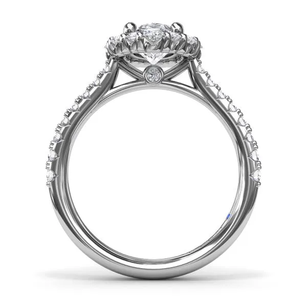 Oval Diamond Graduated Halo Engagement Ring Image 2 Stuart Benjamin & Co. Jewelry Designs San Diego, CA