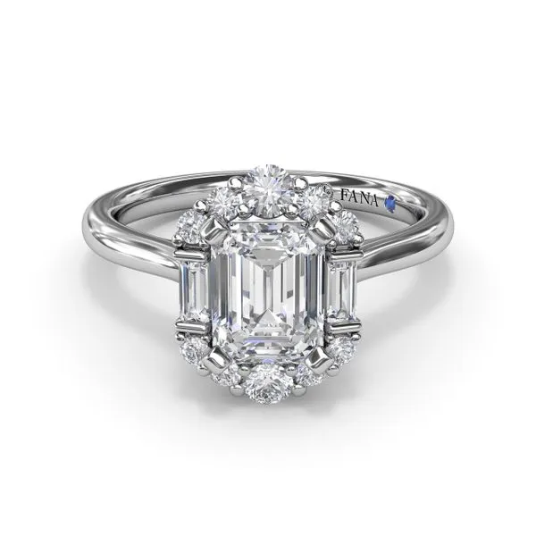 Graduated Halo Emerald Diamond Engagement Ring Image 3 Molinelli's Jewelers Pocatello, ID