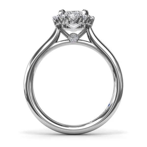 Graduated Halo Emerald Diamond Engagement Ring Image 2 Quest Fine Jewelers Fairfax, VA