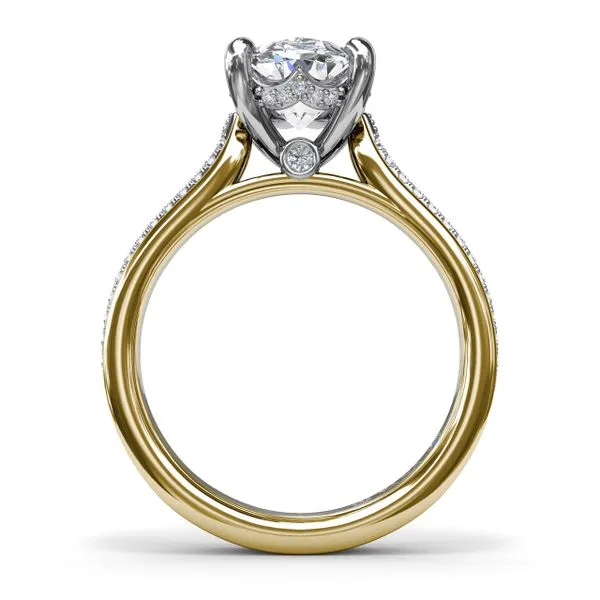 Two-Toned Triple Row Oval Diamond Engagement Ring Image 2 Jim's Jewelers Tyler, TX