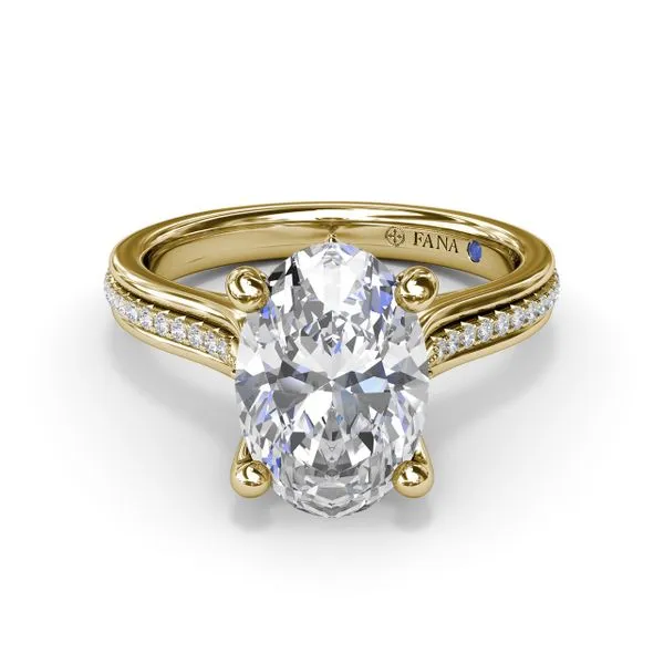 Two-Toned Triple Row Oval Diamond Engagement Ring Image 3 Quenan's Fine Jewelers Georgetown, TX