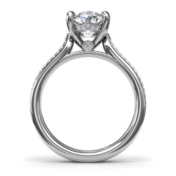 Two-Toned Triple Row Oval Diamond Engagement Ring Image 2 Moore Jewelers Laredo, TX