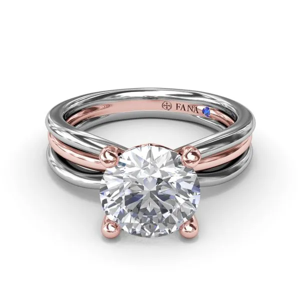Twisted Triple Row Two-Toned Diamond Engagement Ring Image 3 Quest Fine Jewelers Fairfax, VA