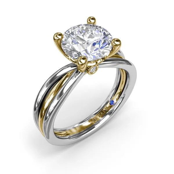 Twisted Triple Row Two-Toned Diamond Engagement Ring Quenan's Fine Jewelers Georgetown, TX