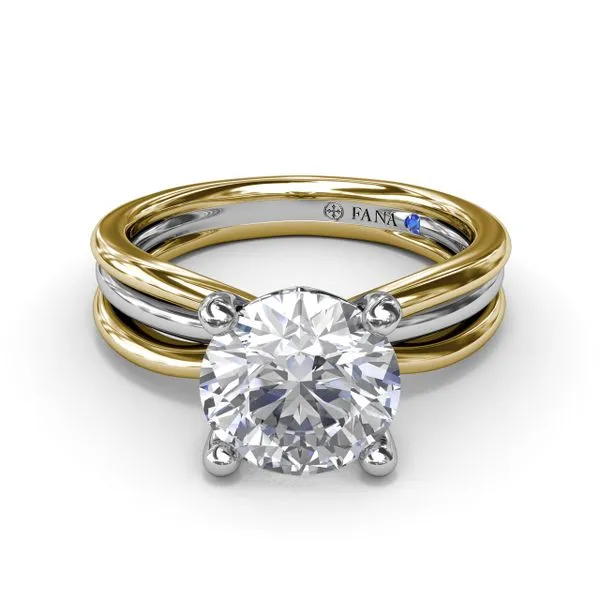 Twisted Triple Row Two-Toned Diamond Engagement Ring Image 3 The Diamond Center Claremont, CA
