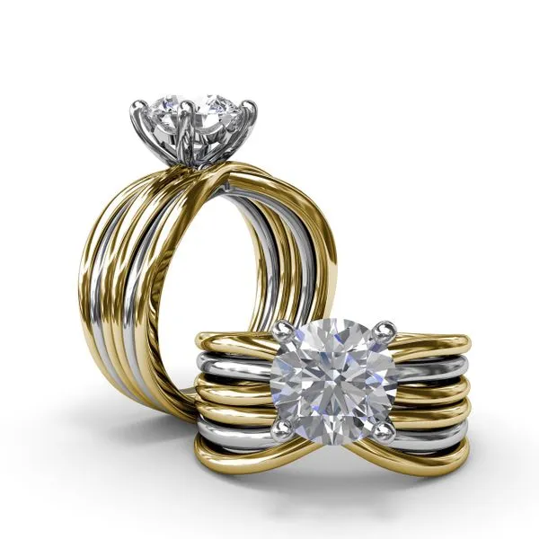 Twisted Triple Row Two-Toned Diamond Engagement Ring Image 4 The Diamond Center Claremont, CA