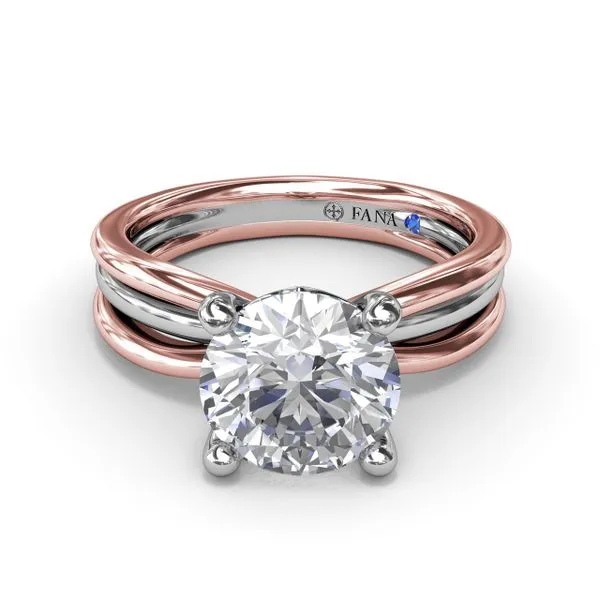 Twisted Triple Row Two-Toned Diamond Engagement Ring Image 3 Quenan's Fine Jewelers Georgetown, TX