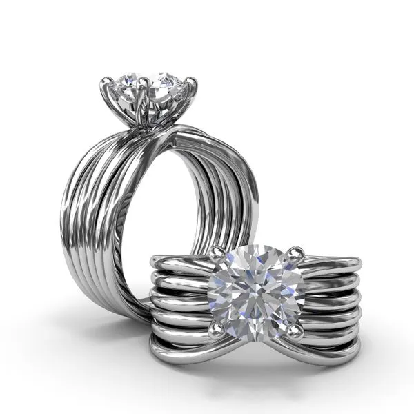 Twisted Triple Row Two-Toned Diamond Engagement Ring Image 4 Shipley's Fine Jewelry Hampstead, MD